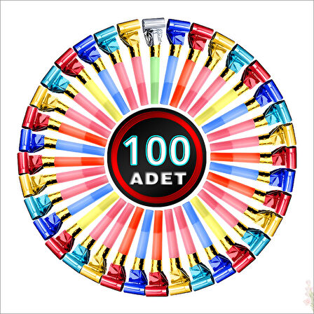 Parti Düdük Kaynana Dili, Çok Renkli - 100 Adet