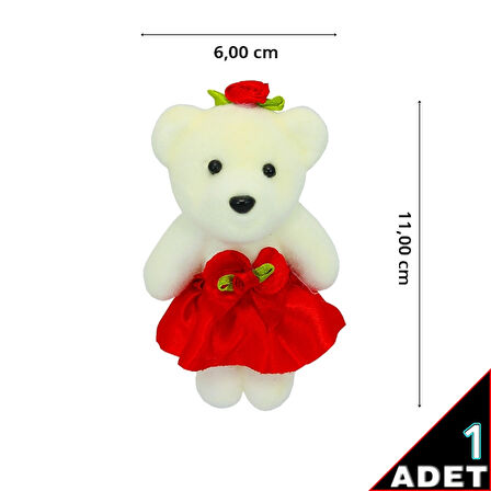 Minik Ayıcık SüS, 11cm x 6cm - Kırmızı - 1 Adet