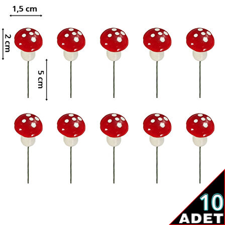 Yapay Mini SüS Mantarları, 1,50cm - 10 Adet