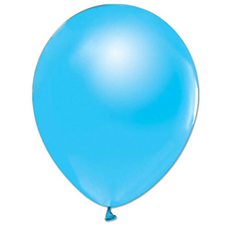 Metalik Parlak Balon, 10 Adet - Mavi