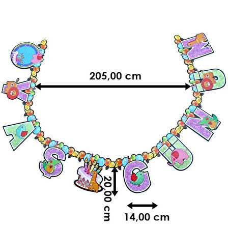 Yaş Günüm, Simli BANNER Yazı - 2,00 mt