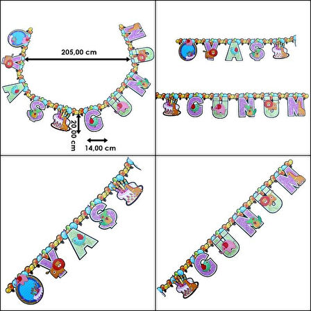 Yaş Günüm, Simli BANNER Yazı - 2,00 mt