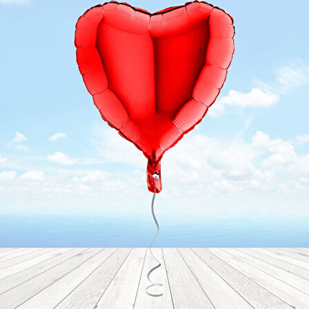 Kalp Folyo Balon, 45 cm - Kırmızı