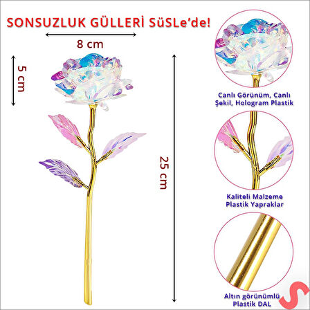 Sonsuzluk Gülü, 25 cm x 8cm - Hologram