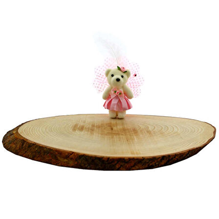 Süslü Minik Ayıcık Süs, 11cm x 6cm - Pembe