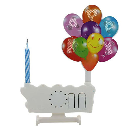 Led Işıklı Müzikli Doğum Günü Mumu, Mavi