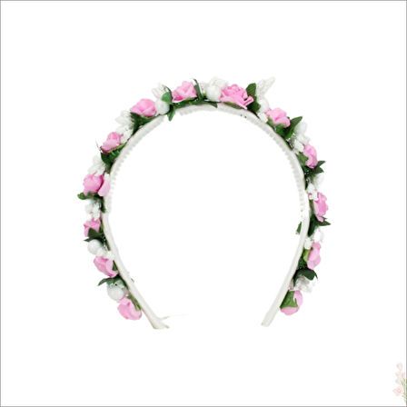 Çocuk Taç, Çiçekli - Pembe