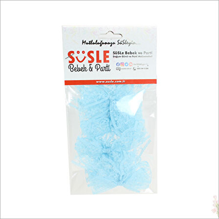 Güpür Dantel 10 Adet Fiyonk, 5,5 cm - Mavi
