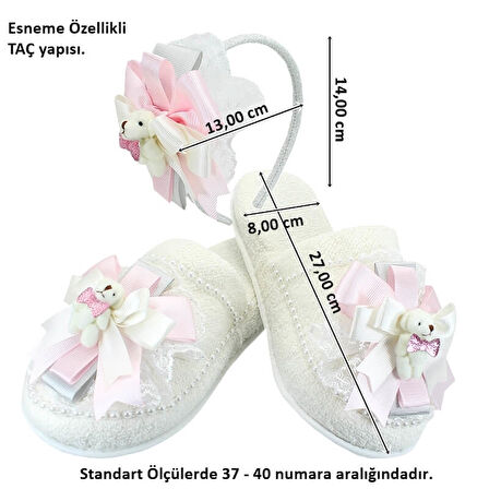 Lohusa Terlik ve Taç Seti, Ayıcıklı Pembe