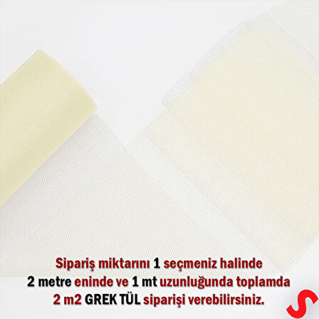 SüSLeme Tülü Grek Tül, 2 mt en x 1 mt uzunluk - Krem