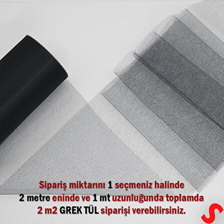 SüSLeme Tülü Grek Tül, 2 mt en x 1 mt uzunluk - Siyah