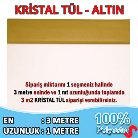 SüSLeme Tülü Kristal Tül, 3 mt en x 1 mt uzunluk - Altın