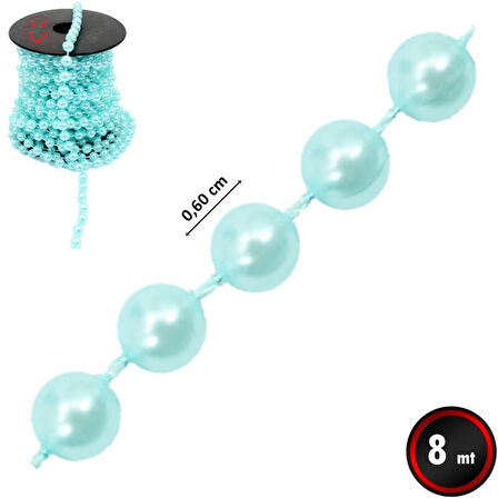 Boncuk Zincir Makara, 8,00 mt - Sedef MAVİ