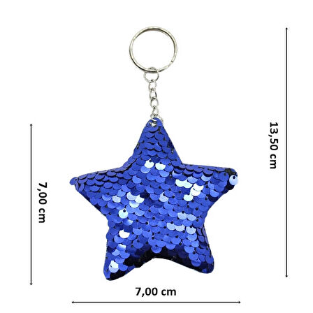 Pul Payetli Anahtarlık, Mavi