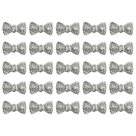 Polyester Papyon Fiyonk, 2,0 x 1,0 cm - 25 Adet - GÜMÜŞ