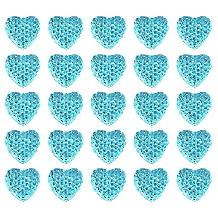Polyester Kalp Fiyonk, 1,3 cm - 25 Adet - MAVİ