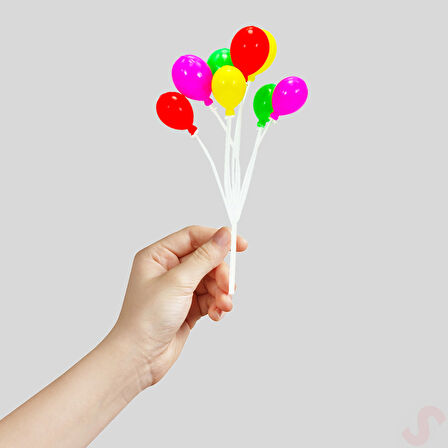 Plastik Minyatür 8'li Demet 17cm Teraryum Obje - Balon