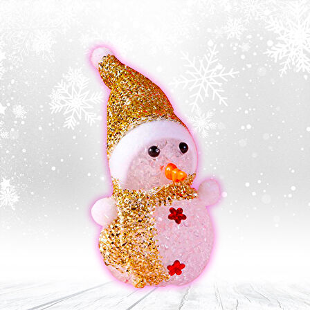 Renk Değiştiren Pilli, Led Kardan Adam - 15cm x 6cm