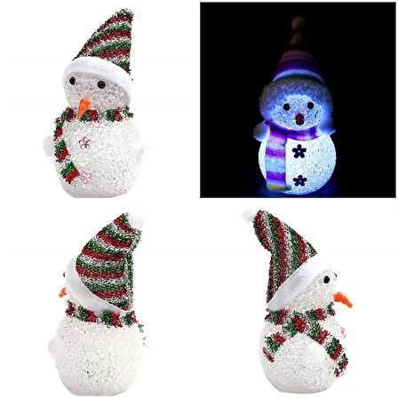 Renk Değiştiren Pilli, Led Kardan Adam - 15cm x 6cm