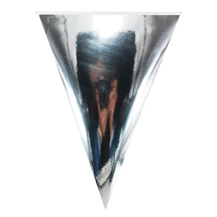 Üçgen Bayrak Flama, 2,10 mt. Metalik Gümüş