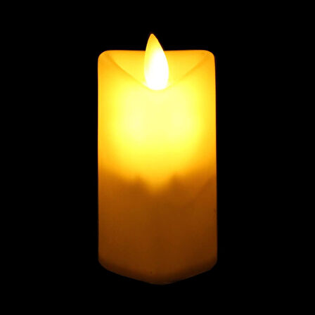 Hareketli Alev Pilli Led Kalp MuM, 9 cm x 5 cm - Krem