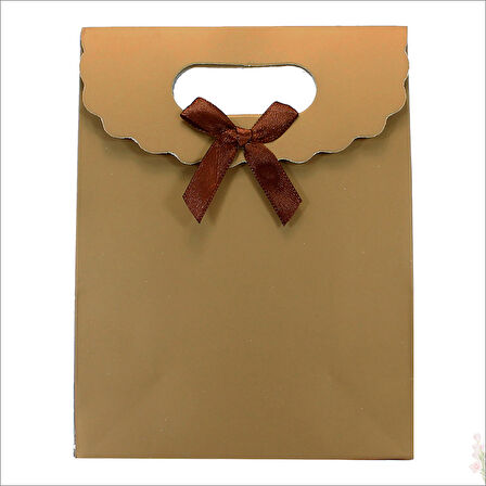 El Geçmeli Karton Çanta 38 x 27 x 15 cm, Mat Altın - 1 Adet