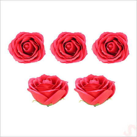 Yapay Çiçek, 6 / 7 cm Sabun Gül Kafası - 5 Adet