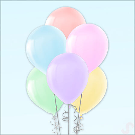 Makaron Çok Renkli Balon, 30cm x 10 Adet