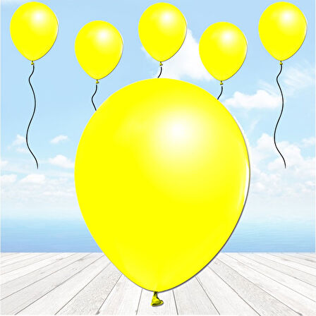 Metalik Parlak Balon, 10 Adet - Sarı 