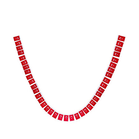 Türk Bayrağı 3,20 mt İpe Sıralı, 8 cm x 12 cm. - 40'lı