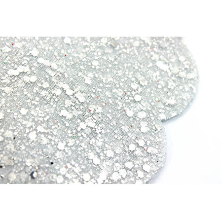 Kesilmiş Tül, 18 cm Metalik Parlak, 25 Adet - Gümüş