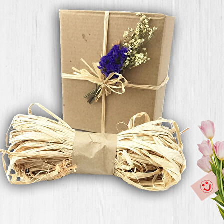 Doğal Rafya Saman İp, Süsleme ve Dolgu Malzemesi - 50 Gr