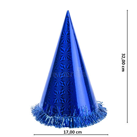 Hologram Karton Şapka, 32 cm - Lacivert