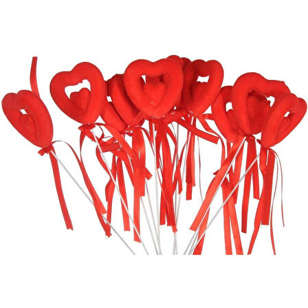 Kalp Çubuk İç İçe Kalp, 21 cm x 4,5 cm - 10 Adet