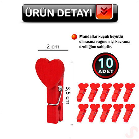 Kalpli Dekoratif SüS Mandalı 3,50 cm x 10 Adet - Kırmızı
