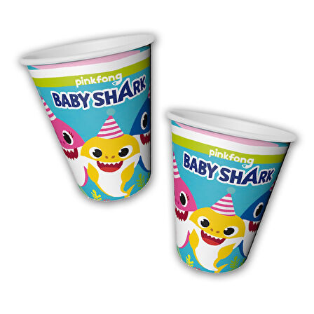 Baby Shark Karton Bardak - 8 Adet