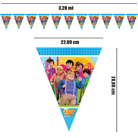 Rafadan Tayfa Üçgen Bayrak Flama - 3,20 mt.