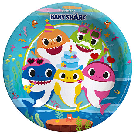 Baby Shark Karton Tabak - 23cm x 8 Adet