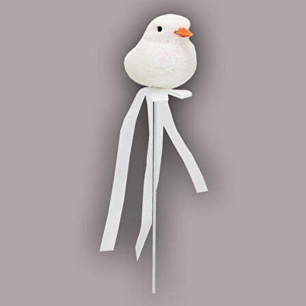 Kuş Çubuk 21 cm x 4 cm, Beyaz - 1 Adet