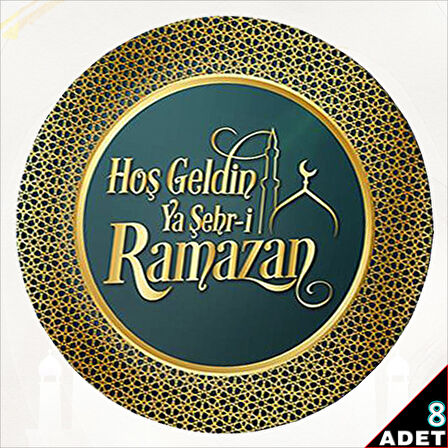 Hoşgeldin Ramazan 22 cm Karton Tabak - 8 Adet