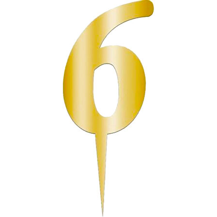 Pleksi Rakam Pasta Süsü, 12,5cm x 5cm - 1 Adet Altın 6