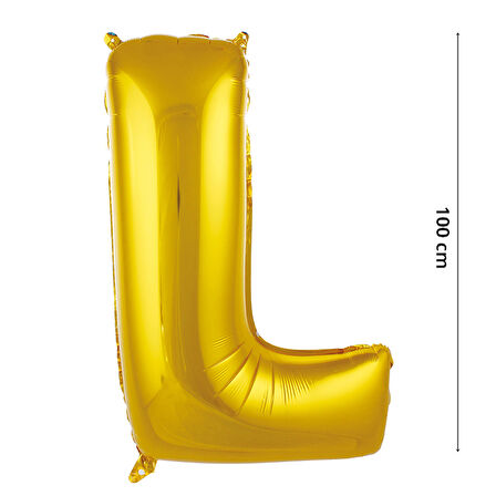 L Harf Folyo Balon, 100 cm - Altın