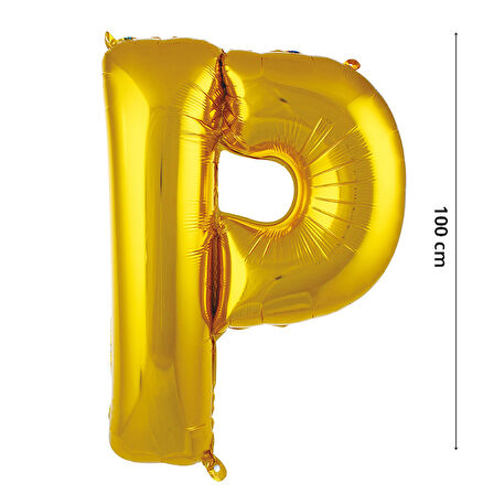 P Harf Folyo Balon, 100 cm - Altın