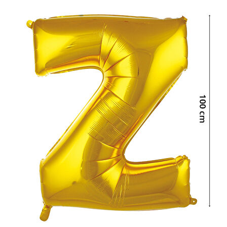 Z Harf Folyo Balon, 100 cm - Altın