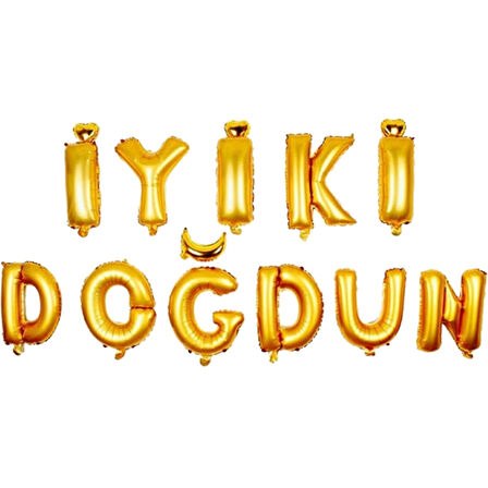 İyiki Doğdun Folyo Balon Seti, 40 cm - Altın