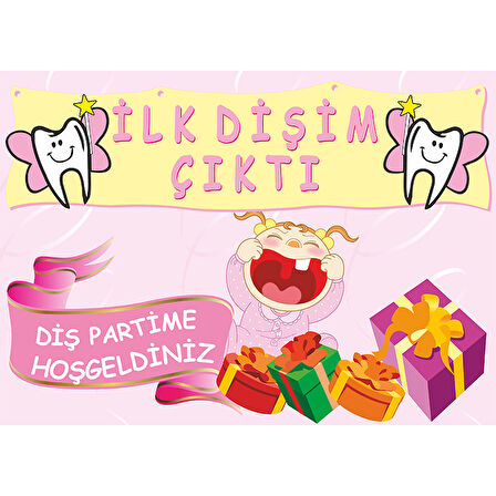 Dişim Çıktı Afiş, 70cm x 50cm - Pembe