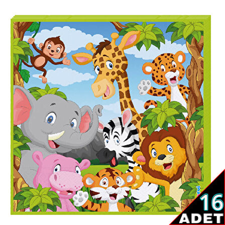 Safari Sevimli Hayvanlar Peçete - 16 Adet
