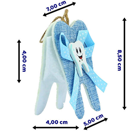 Diş Figürlü Çanta - Mavi - 12 Adet