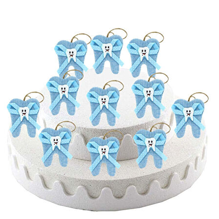 Diş Figürlü Çanta - Mavi - 12 Adet