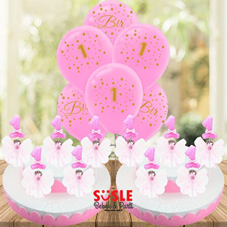 1 Yaş Lavantalı Çubuk Süs, Pembe, 30 Adet
